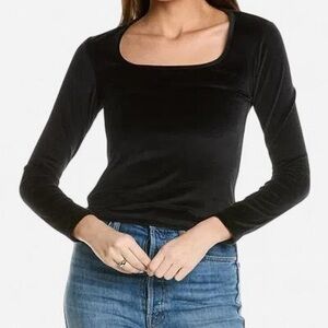 James Perse Velour Black Long Sleeve Small NWT